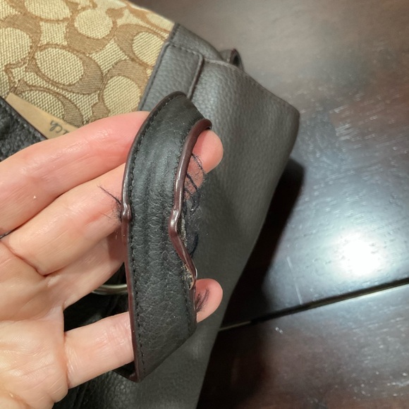 VINTAGE COACH SIGNATURE LOGO LEATHER AND CANVAS BACKPACK - Picture 6 of 14